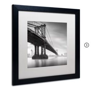 NWT Trademark Fine Art -Moises Levy 'Manhattan Bridge I' Matted Framed Art